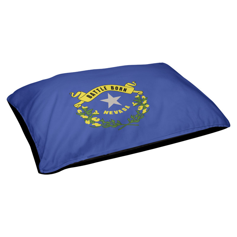 Coussin stylisé à l’drapeau nevada Burien, L 19,5 po x l 29,5 po, Noir