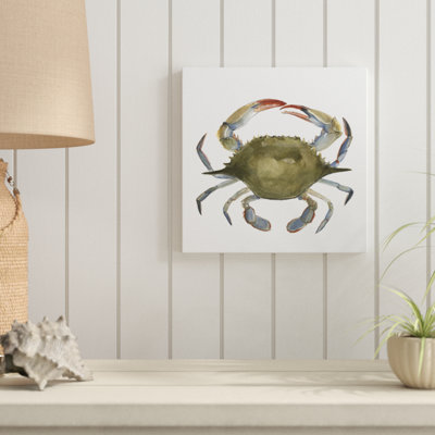 Watercolor Crab II by Emma Scarvey - Wrapped Canvas Painting