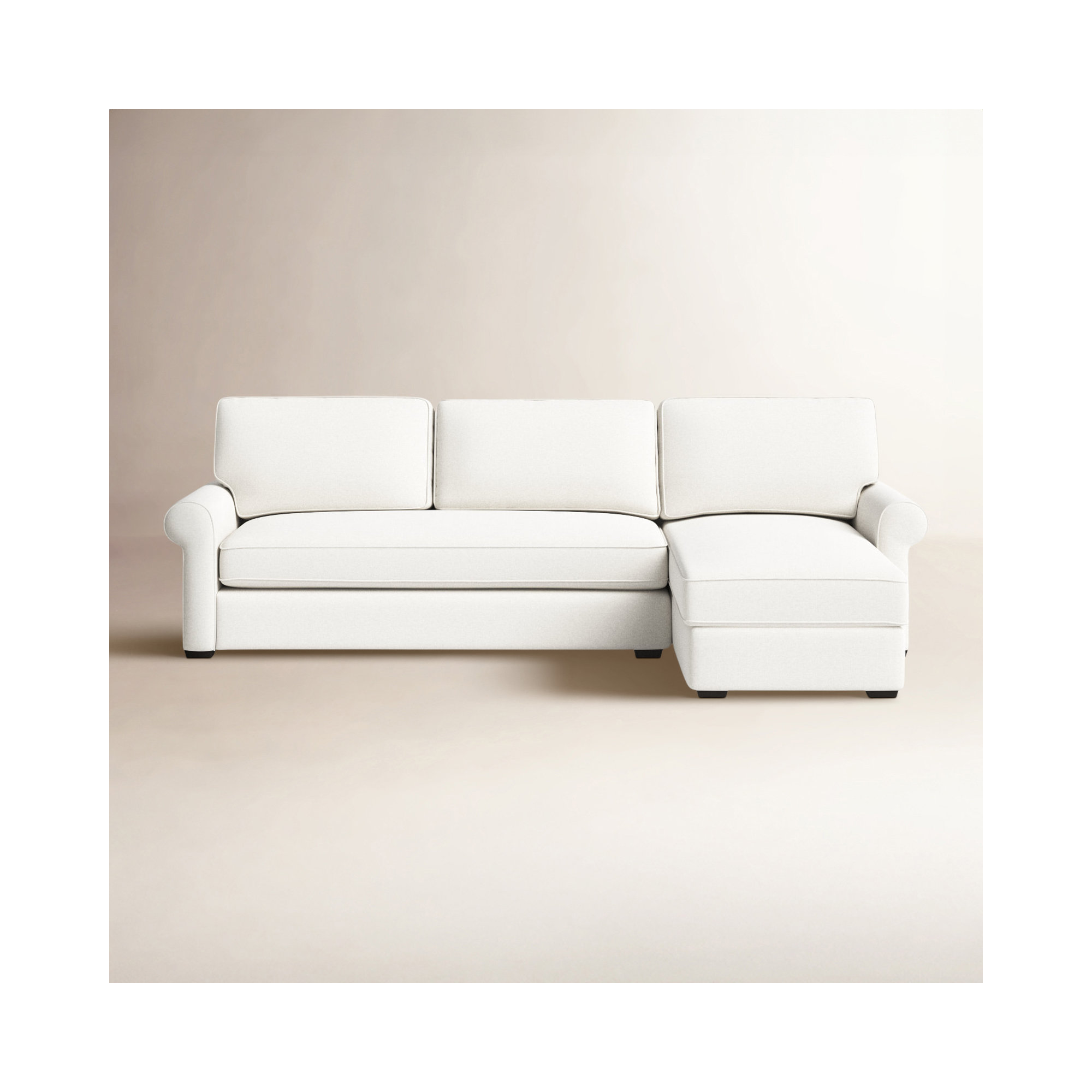 Porter Upholstered Chaise L-Sectional, Right Hand Facing, Bayou Natural Canvas