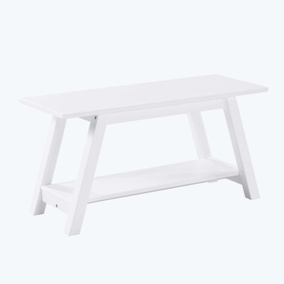 Solid Wood Bench with Shelf