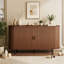 Buffet Buffet avec rangement, console à portes coulissantes cannelées de 55 pouces avec tablette réglable, café moderne pour la cuisine, la salle à manger, le vestibule