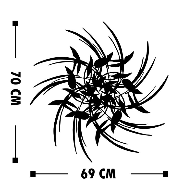 Élégant accessoire mural décoratif en métal, noir, 27,2 po x 27,6 po | Fabrication 100% métal, épaisseur: 0,06 po | Fixation murale facile pour la décoration intérieure | Conception élégante et durable pour les espaces modernes