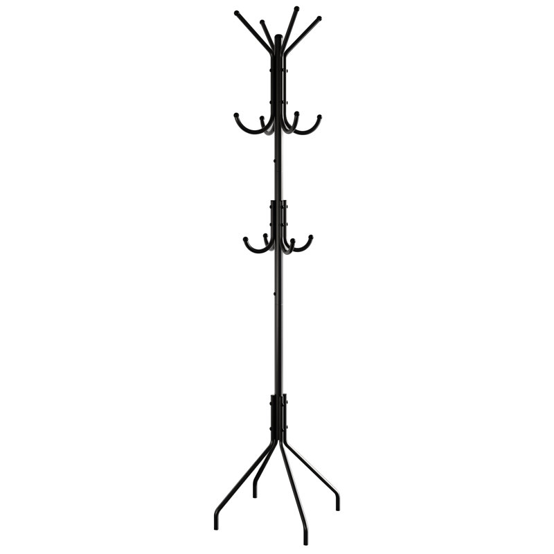 METAL FREESTANDING COAT RACK IN BLACK, Black