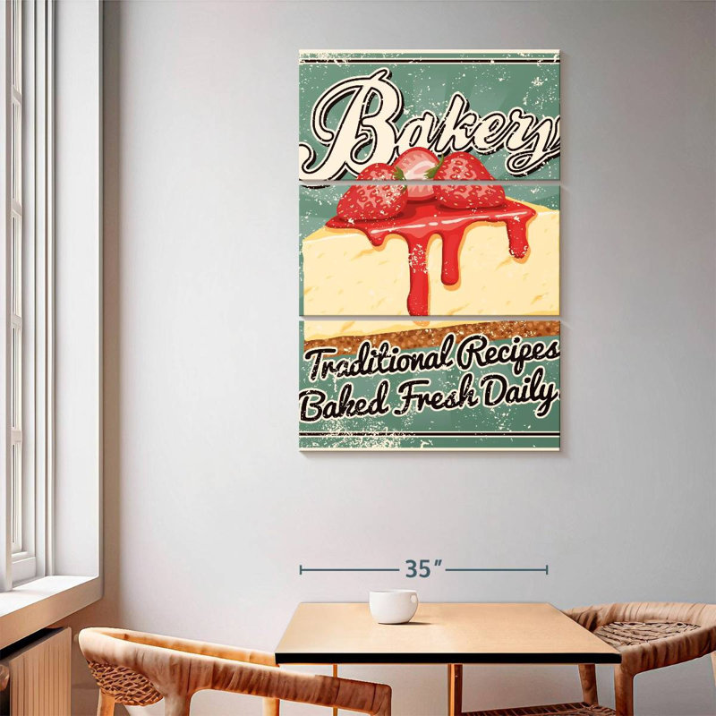 Plaque murale Kema Strawberry Cheesecake Bakery, H 65 po x l 42 po
