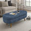 Repose-pieds de rangement ovale en tissu avec pieds en bois d'hévéa, parfait pour la décoration intérieure et une utilisation multifonctionnelle-1442869661