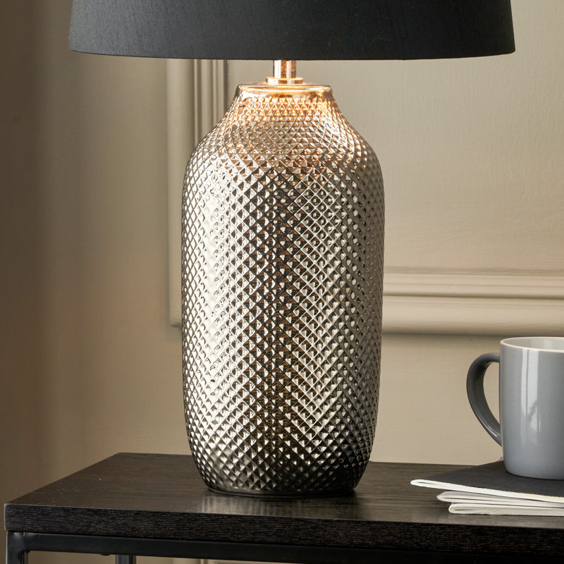 Soler Ceramic Table Lamp, Silver