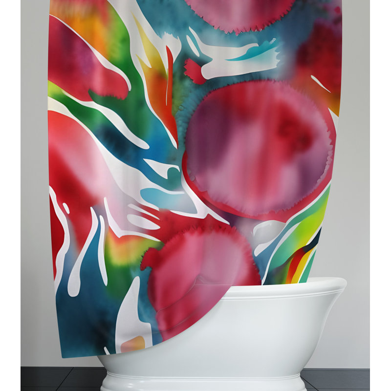 Rideau de douche à motif abstrait CLAUDI, H 72 po x l 70 po