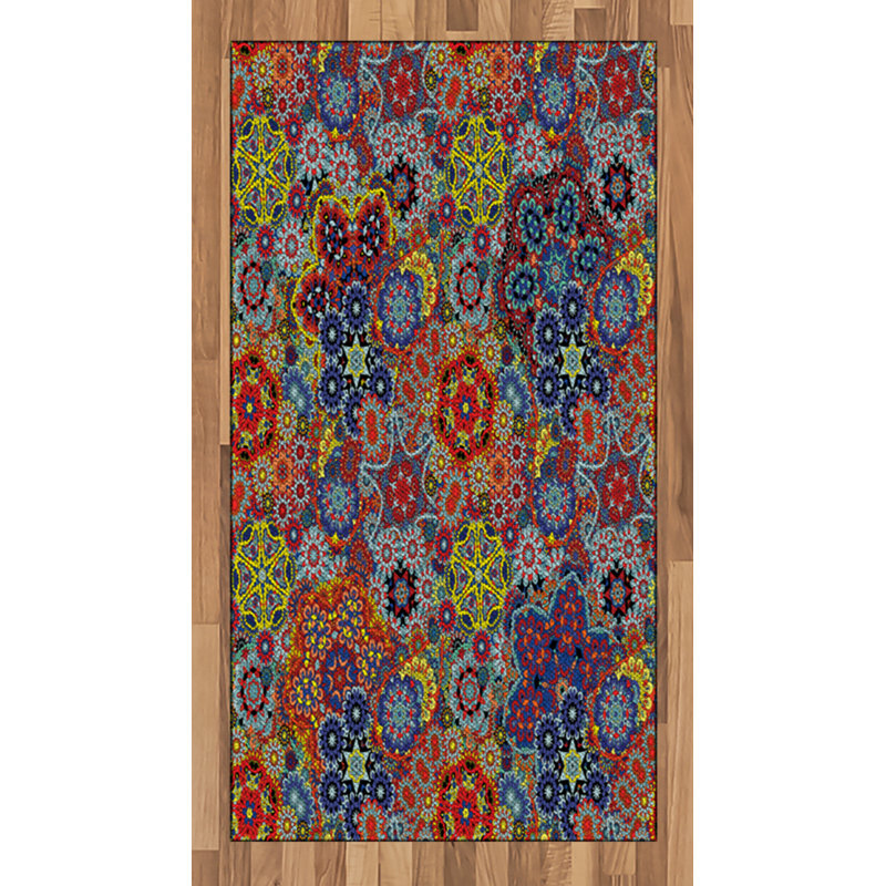 Paisley High Density Long Fiber Poly Threads Decorative Area Rug Carpet, Rectangle 2'7" x 5'
