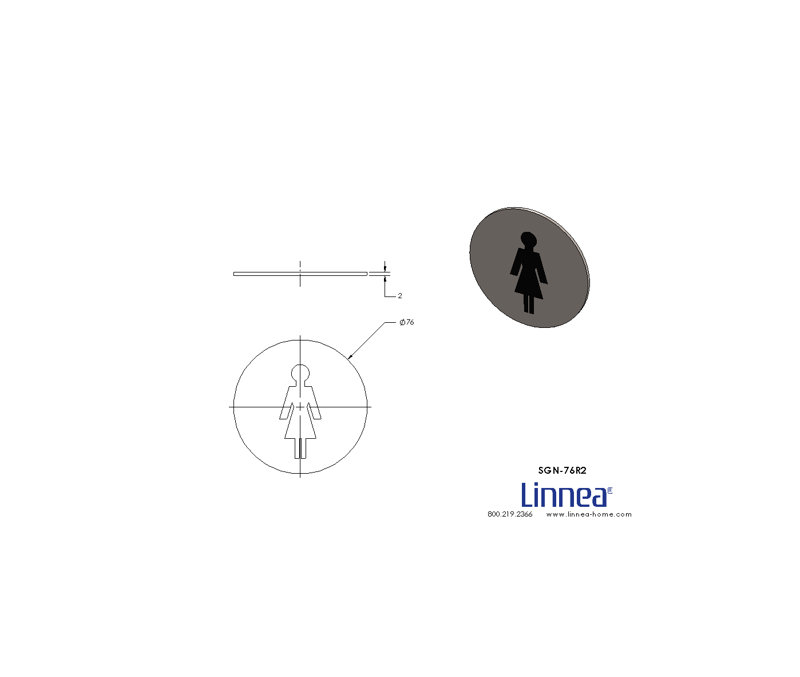 Round Restoom Door Sign by Linnea