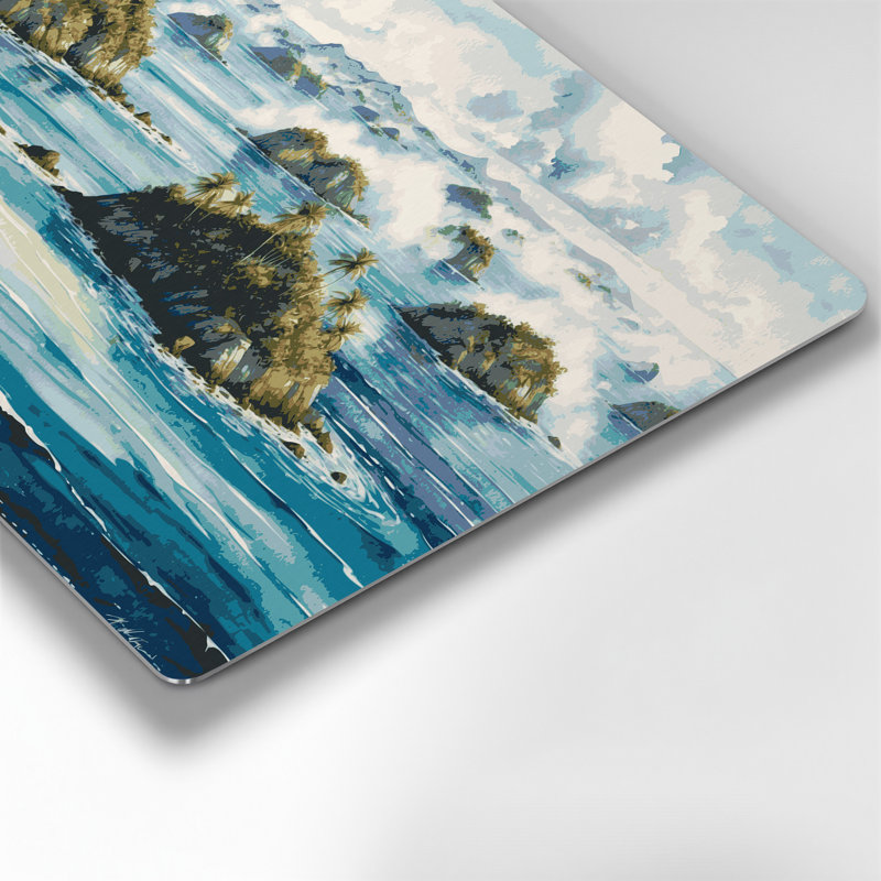 Art mural en métal bleu côtier, H 8 po x l 10 po