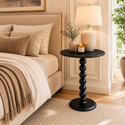 Table d'appoint ronde Sunburst, table d'appoint en métal doré