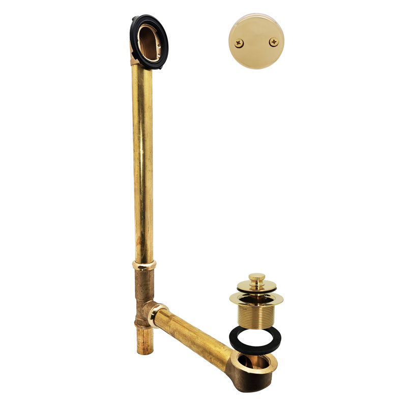Drain de baignoire avec trop-plein Twist and Close, Laiton poli