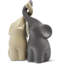 Paire d'éléphants aimants en beige et gris