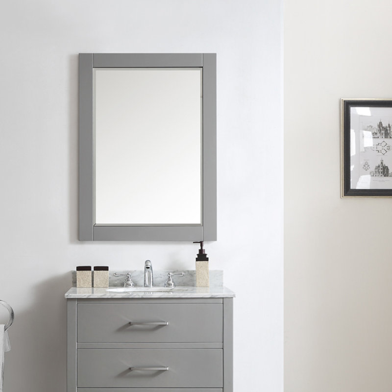 Dominey Wood Wall Mirror, 36" x 27", Grey