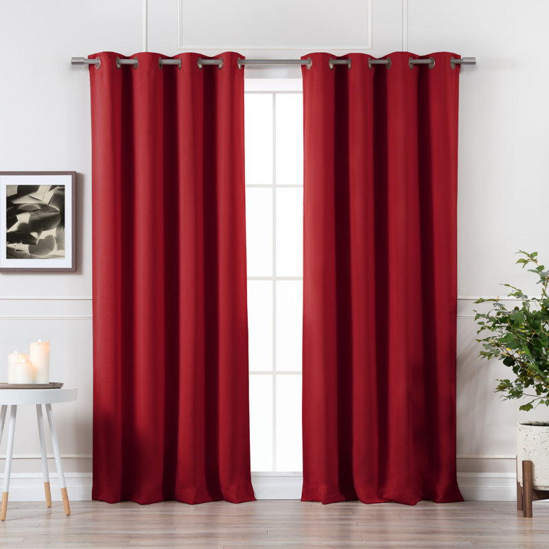 Aubreey Blackout Curtain Panel Pair, Cardinal Red, 52" W x 96" L