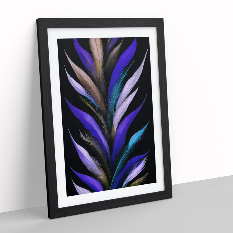 Special Feathers - Single Picture Frame Painting, Black Framed, 64cm H x 46cm W x 2cm D