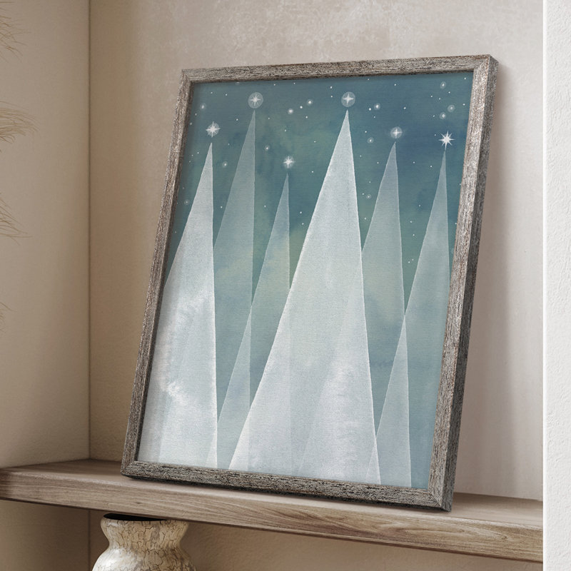 Mod Mod Evergreen I, reproduction encadrée - bois massif, H 11 po x l 9 po