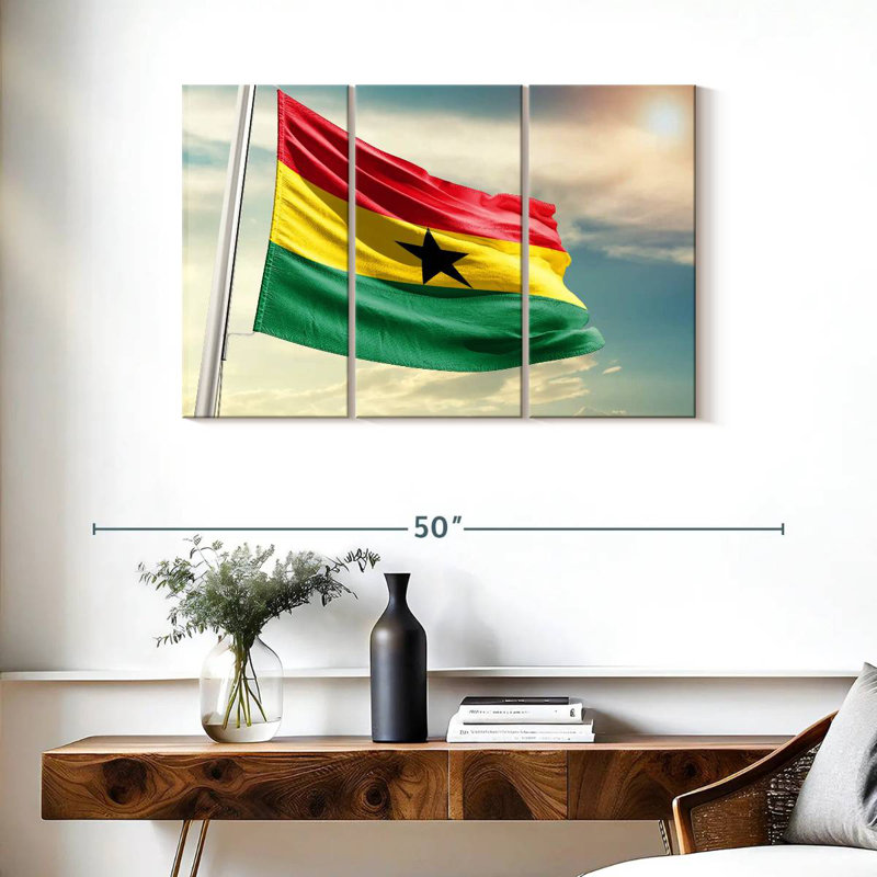 Borges Waving Ghana Flag, 24" H x 38" W