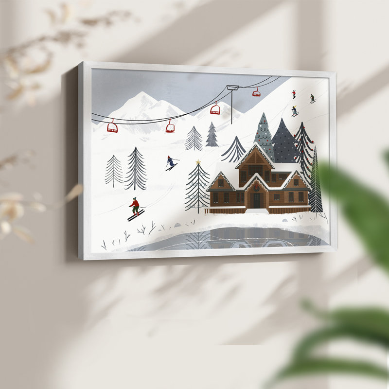 Collection Ski Slope, impression encadrée - Restickable, H 16 po x l 20 po, Blanc