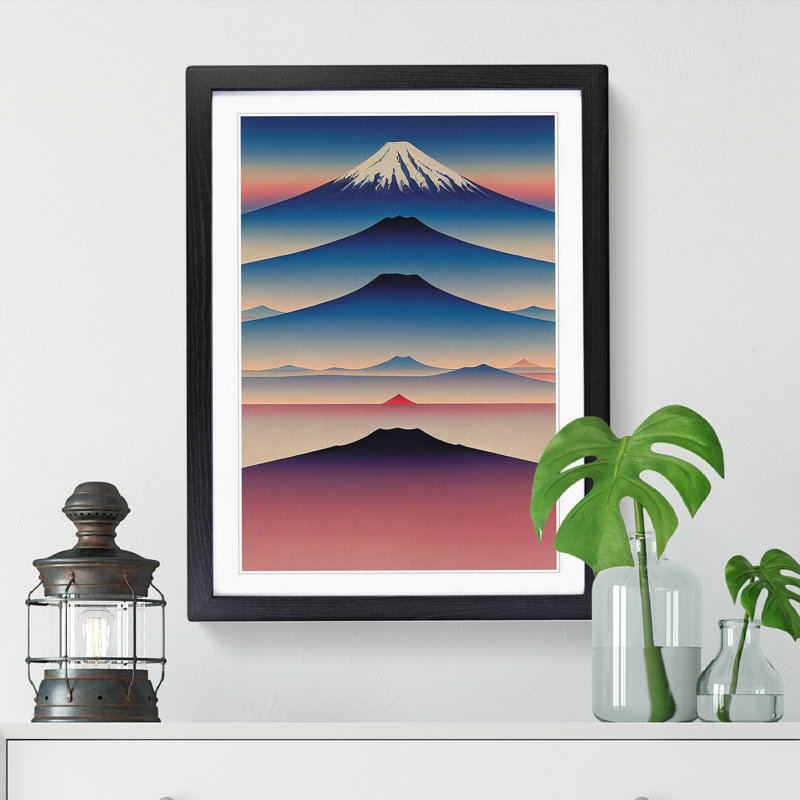 FRM-V0523-2492X The Japanese Mountains - Single Picture Frame Print, 34cm H x 25cm W x 2cm D, Black