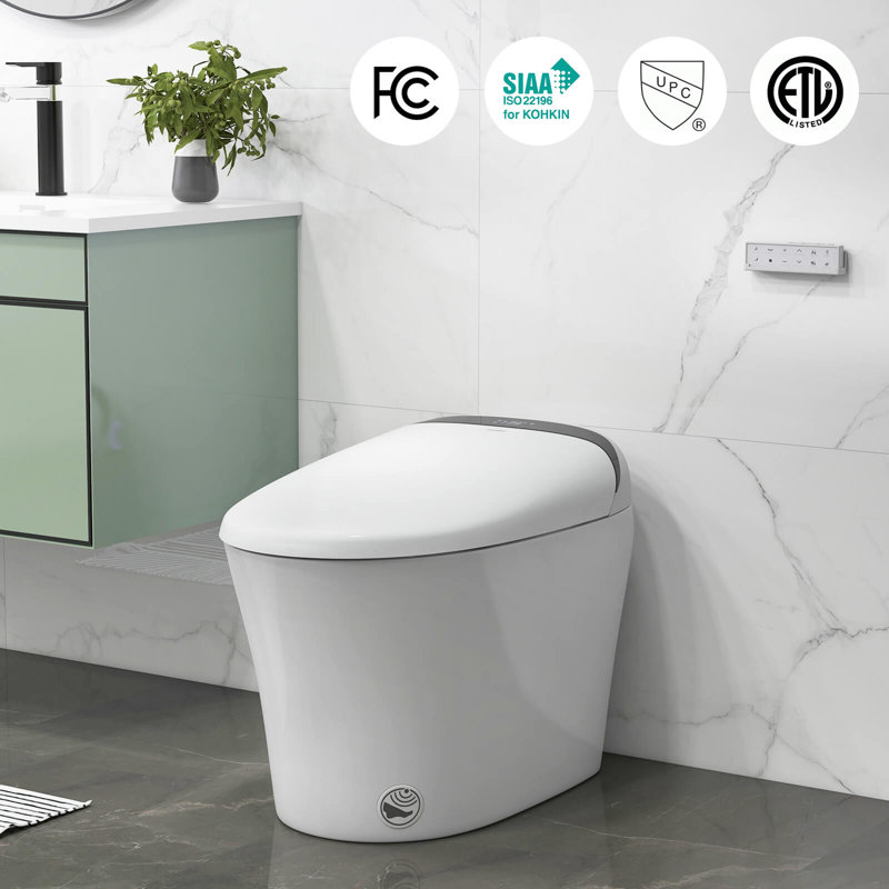 Couvercle de toilette chauffant avec siège à réglage automatique Gymax Smart