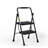 2 Step Ladder, Folding Step Stool with Wide Anti-Slip Pedal, Sturdy Steel Ladder, Convenient Handgrip, Lightweight 500lbs Portable Steel Step Stool, Black