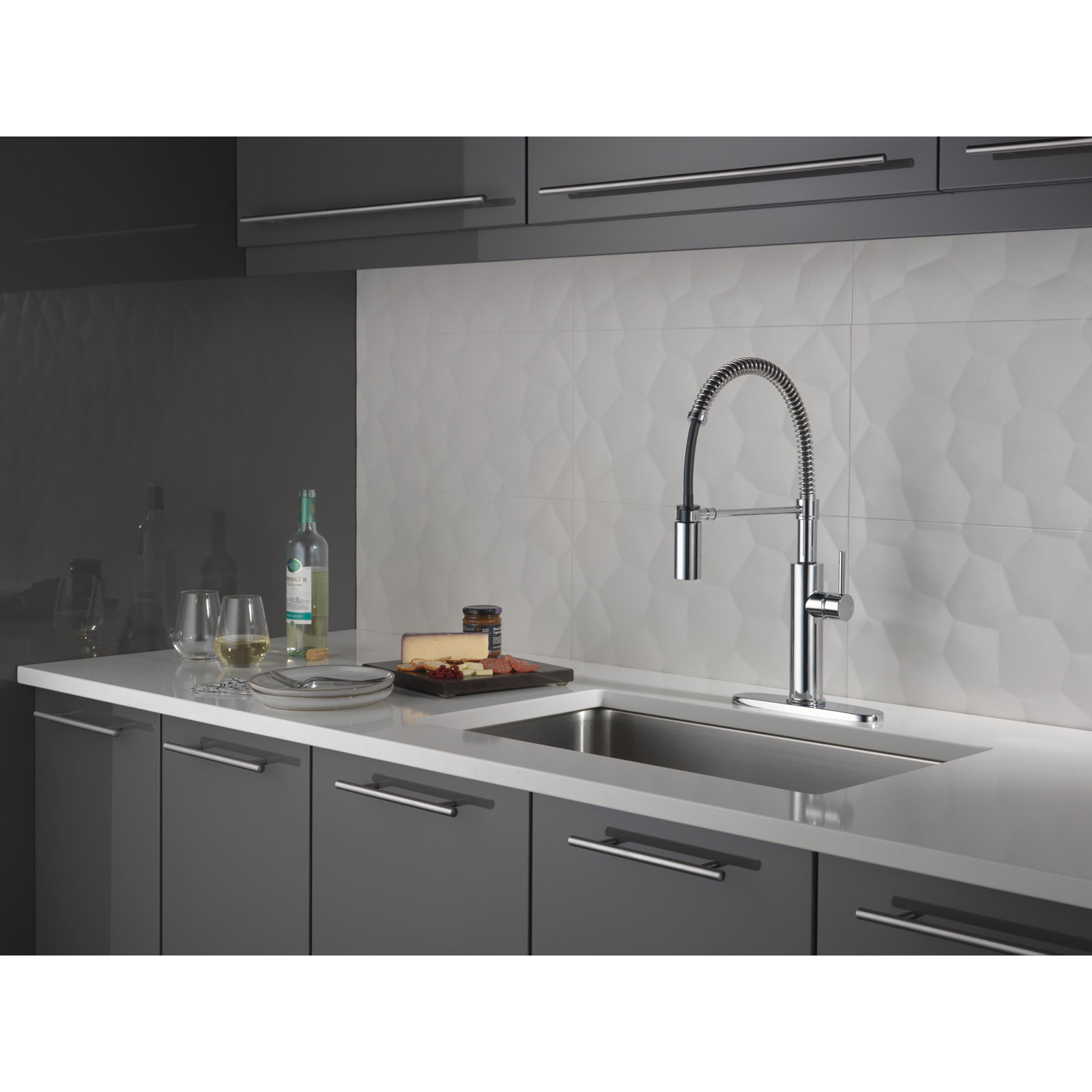 Antoni Commercial Pull-Down Kitchen Faucet, Chrome