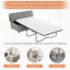 Lit simple escamotable avec repose-pieds pliant avec matelas, lit d'invité convertible, gris foncé-1203851233