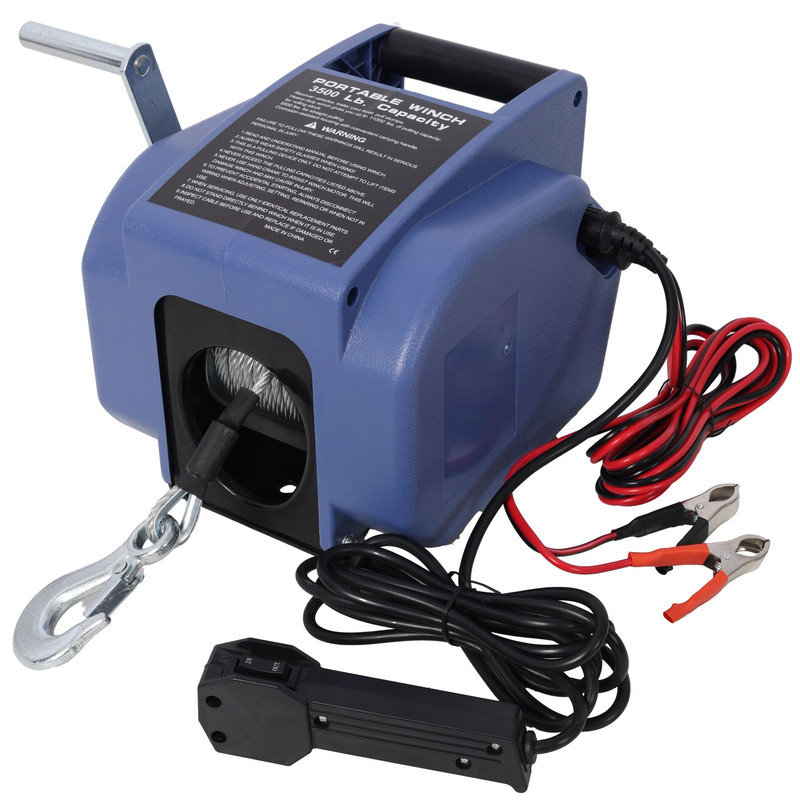 12v 2000lbs Trailer Winch,Reversible Electric Winch, for Boats up to 5000 lbs, Galvanized Wire Rope, Rapid Mount, Handheld Remote,power in and manual out.black plastic casing