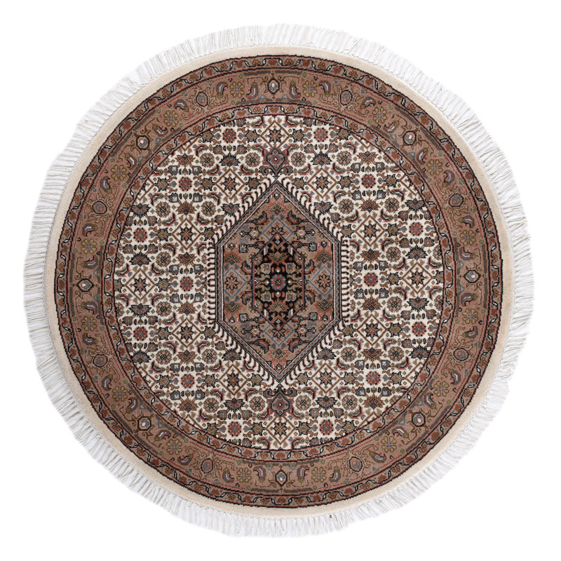 Bidjar Hand-Knotted Brown/Gray Rug, Round 150cm
