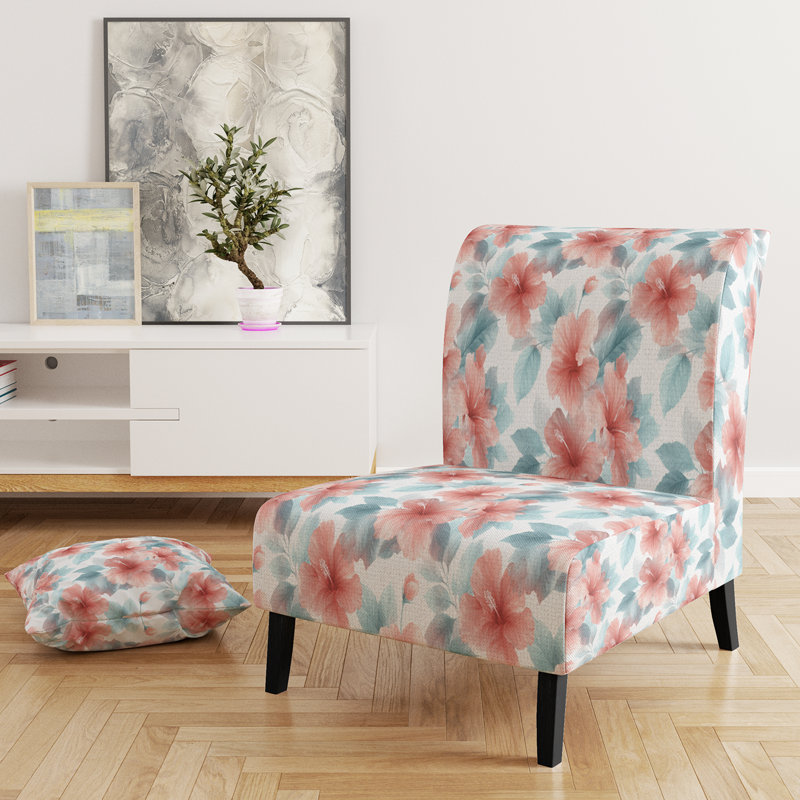 Fauteuil de chambre Coastal Accent - Pastel Hibiscus Breeze, Sans accoudoir