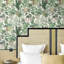 Peel and Stick Wallpaper 41 cm x 12 m, White Green Floral Contact Paper, Waterproof Removable Self Adhesive Sticky Back Plastic