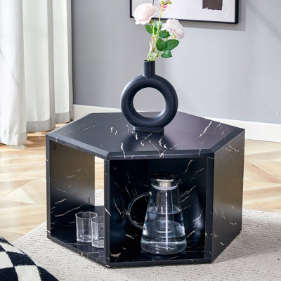 Hexagonal MDF Coffee Table, Characteristic Pattern Stickers