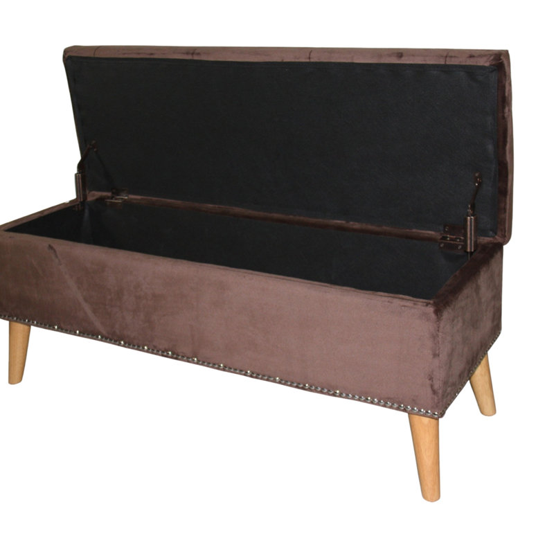 Banc de rangement 17 po, suède brun