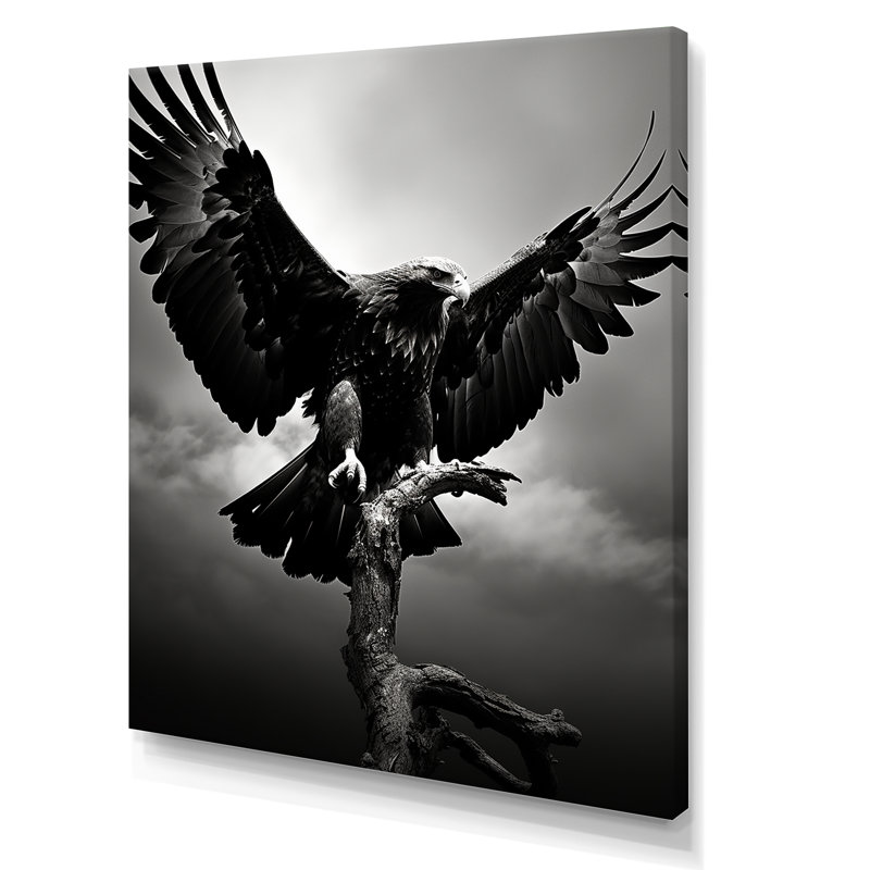«Powerful Bold Eagle» - Imprimé, H 20 po x l 12 po x P 1 po, Toile tendue