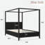 Lit plateforme à baldaquin en bois avec panneau cannelé et pieds robustes-1953687500-1953687502