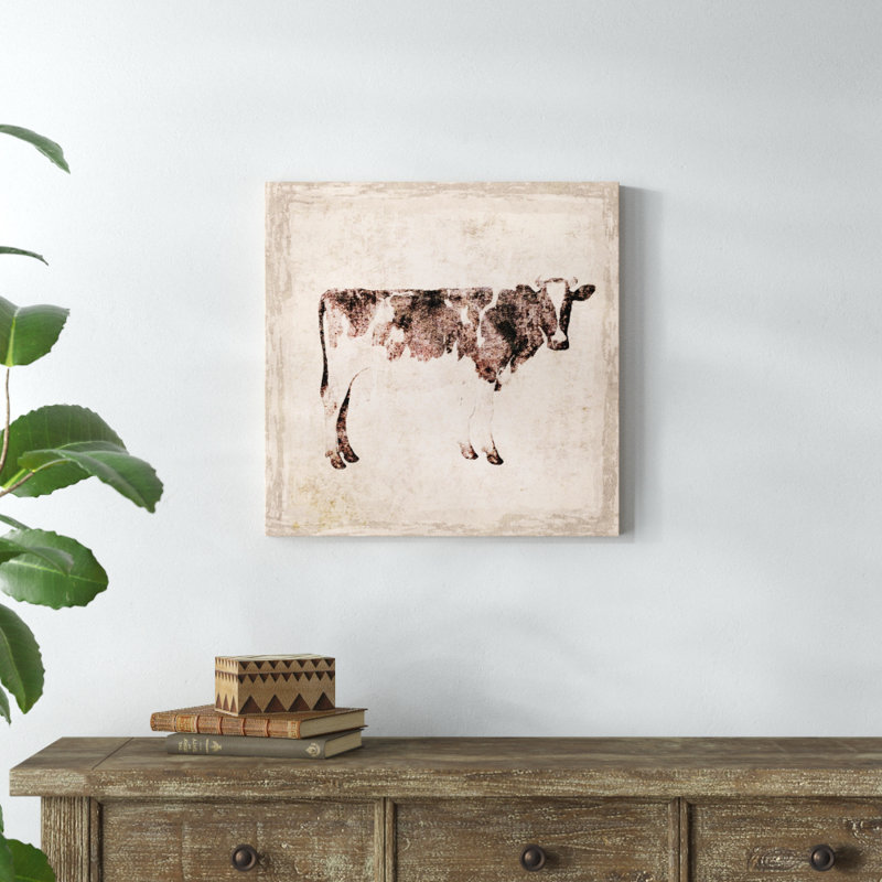 « Cow », reproduction d'art sur toile tendue, H 24 po x l 24 po