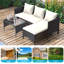 Conchita Polyethylene Wicker 3 - Person Seating Group with Cushions-1605298088-1605298091