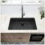 Évier de cuisine encastré 32 x 19 pouces encastré en acier inoxydable calibre 16 noir