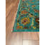 Tapis bleu sarcelle en laine et coton Original