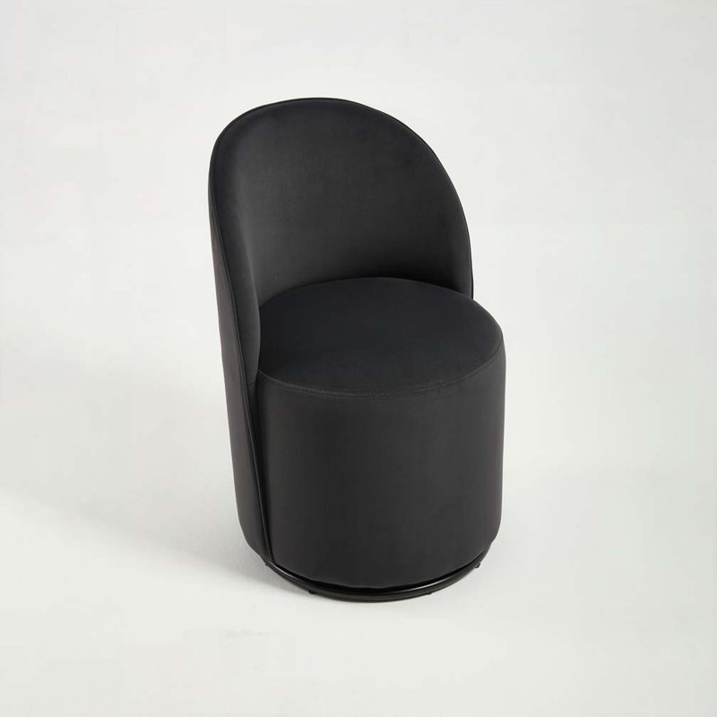 Chaise pivotante en velours 360 degrés, Noir