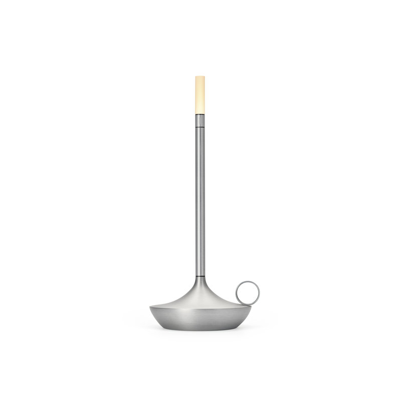 Candle-Inspired Portable Rechargeable Lamp - Wick, 10.2" H x 4.7" W x 4.7" D, Aluminum