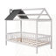 Lit simple en bois avec clôture-731880510