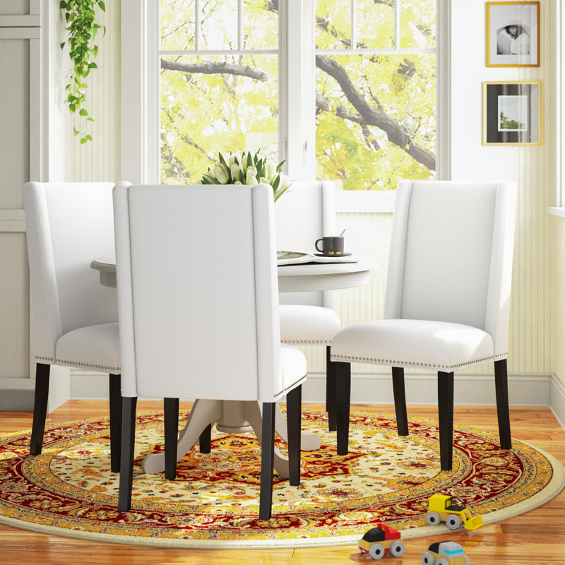 Baron Dining Chair Vinyl, White, 4