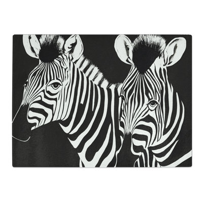 Two Zebras Vol.2  Glass Chopping Board