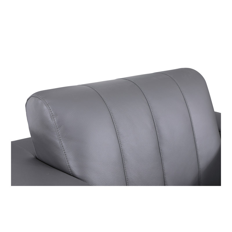 Causeuse en cuir italien Global United, Gris foncé