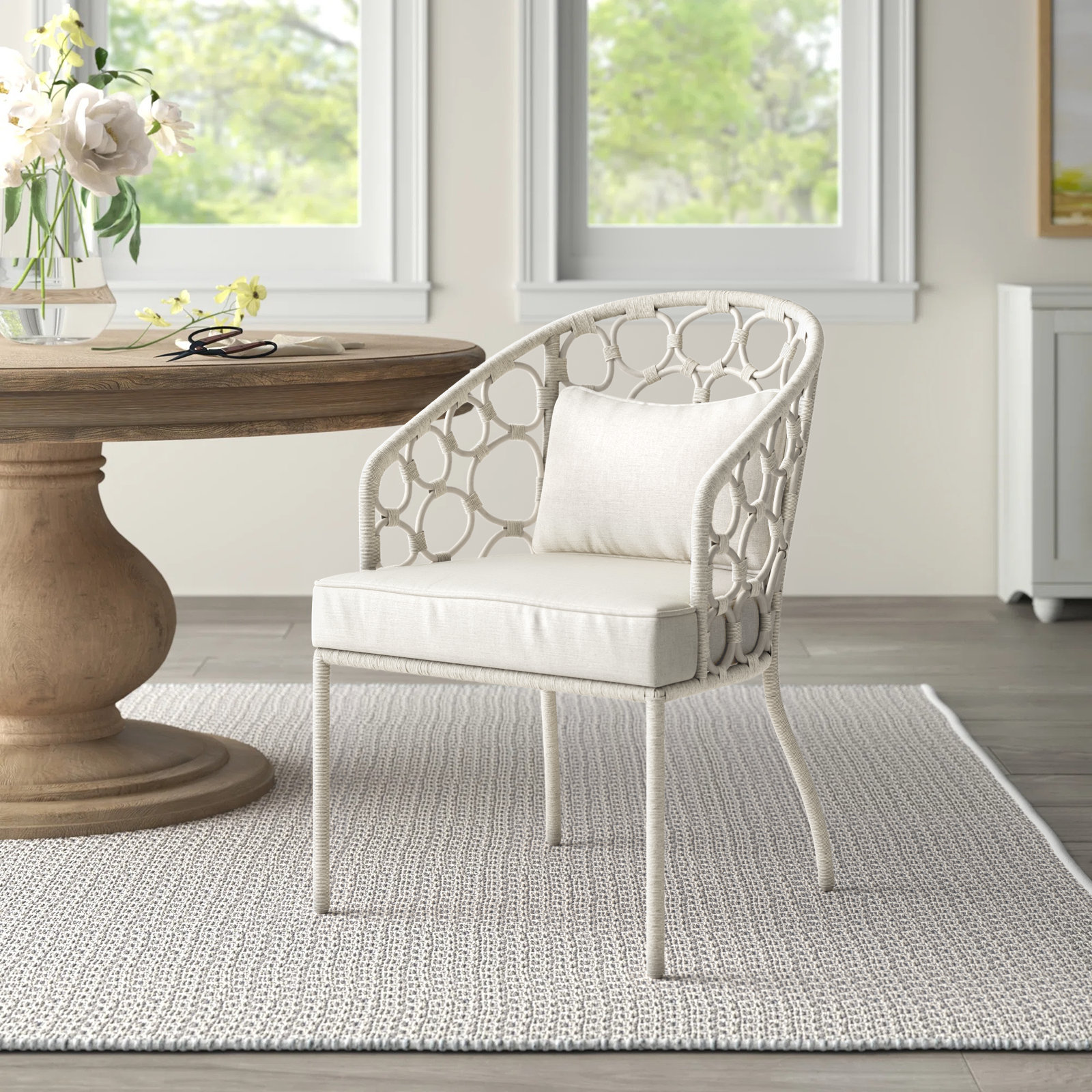 Rosalie Arm Chair, Sea Salt