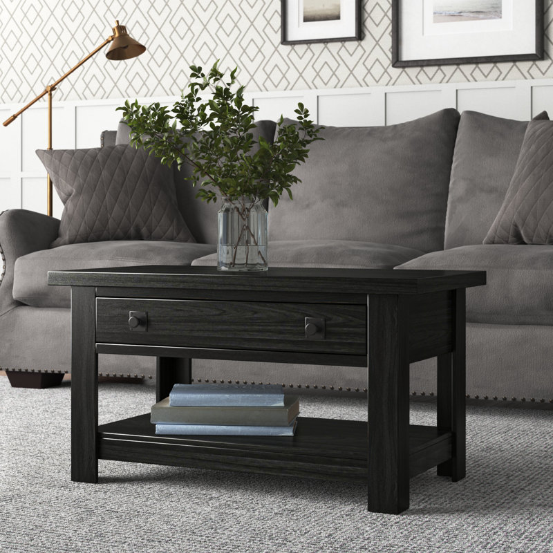Table basse à 4 pieds avec rangement Braintree, Noir