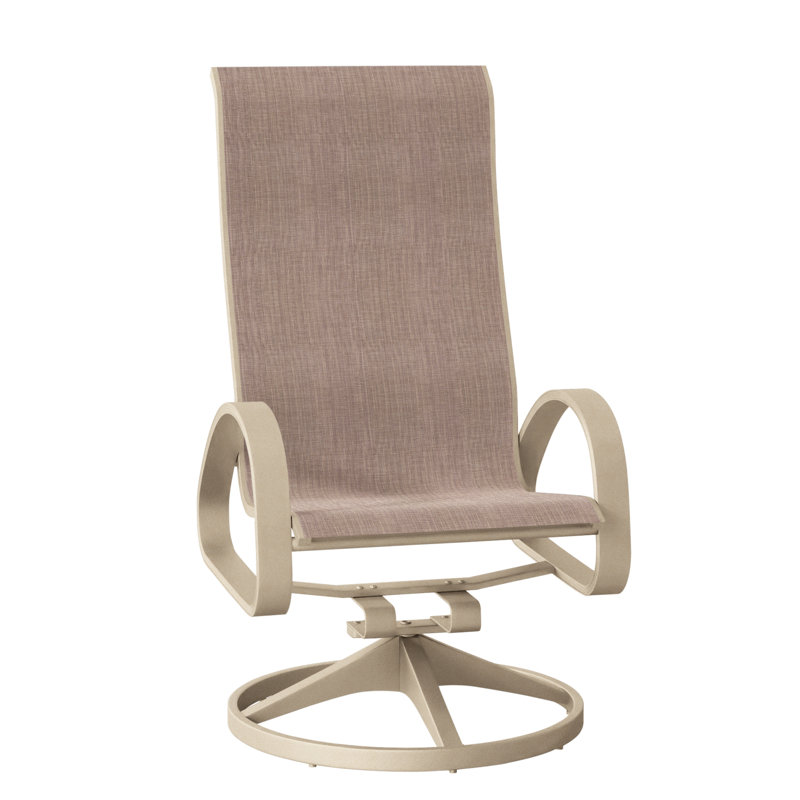 Fauteuil de patio pivotant Hiraku, Blanc texturé, Fenouil Augustine Sunbrella®