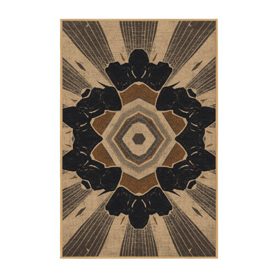 Machine Washable Yonkers Rugby Scrum Scene Rustic Geometric Rug in Brown – LightBrown Binding